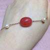 gemstone natural rhodochrosite bracelet 18K rose gold simple style fine women & girl jewelry
