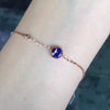 gemstone natural tanzanite bracelet 18K rose gold simple style fine women & girl jewelry