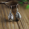 genuine 925 sterling silver ear jewelry vintage hollow pattern handmade plant charms boho geometric drop earrings for women