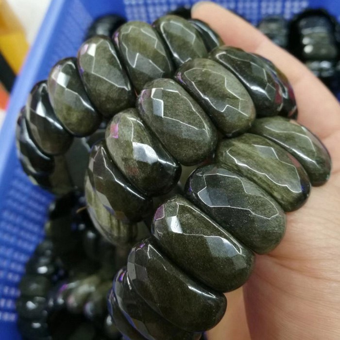 golden obsidian stone beads bracelet natural stone bracelet DIY jewelry for woman for gift   !