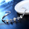 gorgeous 925 sterling Silver Zircon Lucky Clover Bracelets crystals chain For Women Valentines Gift Wedding cute Jewelry