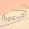 gorgeous 925 sterling Silver Zircon Lucky Clover Bracelets crystals chain For Women Valentines Gift Wedding cute Jewelry