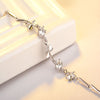 gorgeous 925 sterling Silver Zircon Lucky Clover Bracelets crystals chain For Women Valentines Gift Wedding cute Jewelry