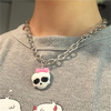 goth Hip Hop Punk Skull Heart Pendant Necklace For Men Women Party Club Gifts Skeleton Choker indie e girl Jewelry