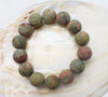 green blurry sodalite agate round 14mm bracelet 7.5inch   beads nature