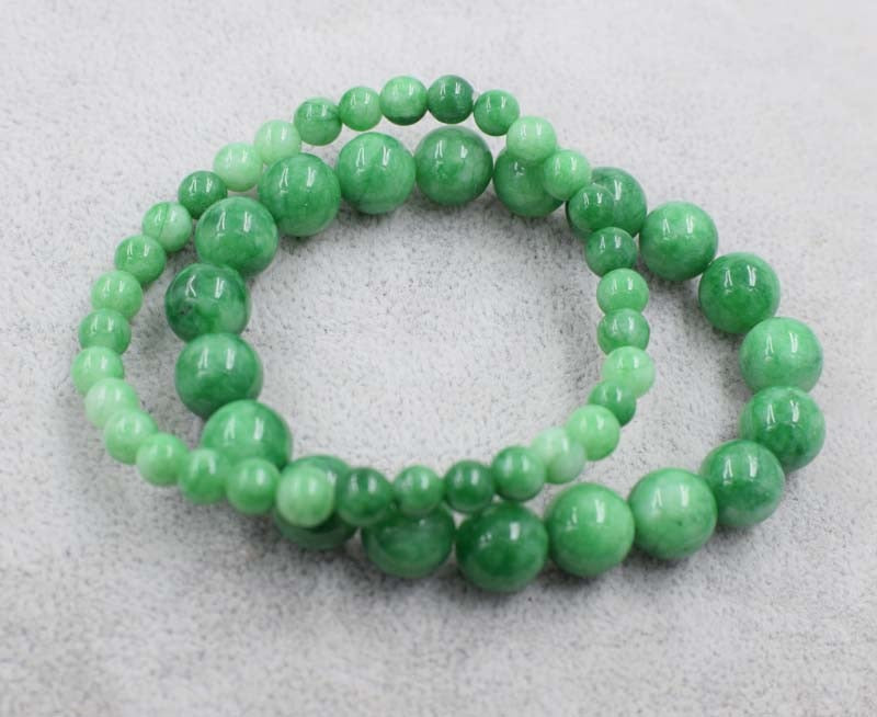 green jade round 6/8/10/12/14mm bracelet 7.5inch   beads nature