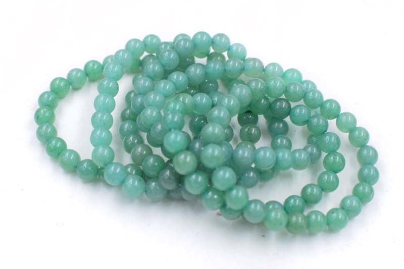 green jade round 8mm bracelet 7.5inch   beads nature handcraft FPPJ
