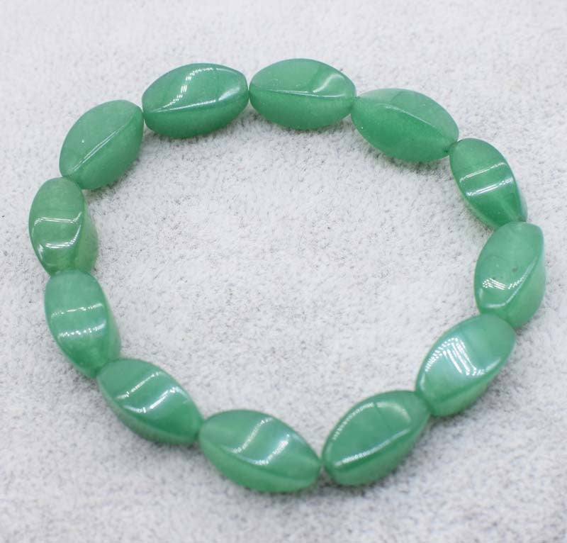 green jade wave 8*16mm bracelet 7.5inch   beads nature FPPJ