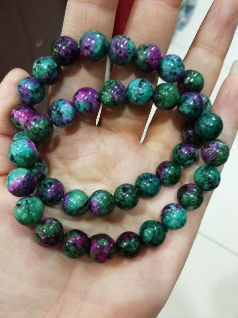 green purple jade round 6/8/10/12/14mm bracelet 7.5inch   beads nature