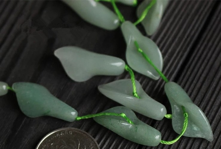 grern jade/pink quartz/tigereye carved flower 18*38mm 15 for DIY jewelry making loose beads   beads nature