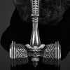 halloween jewelry Pure Tin Viking Hammer Pendant Thor's Hammer Scandinavian Rune Amulet Necklace Men's Sweater Chain
