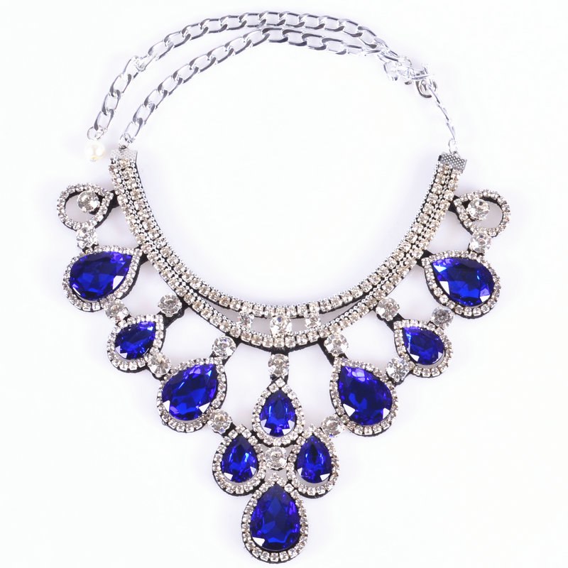 handmade 10 color optional glass Crystal Necklace for women's Clothes & Accessories 2020new Bib Collar choker Statement Jewelry