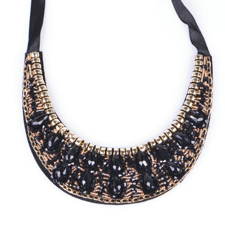 handmade water drop crystal ethnic style collier necklace & multicolor trendy choker collar statement necklaces for women party