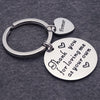 heart pendant keychain love you forever engraved gift keyring handmade gift