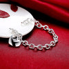 Beautiful Heart Pendant 925 sterling silver Bracelet for woman fine  noble jewelry Wedding party gifts