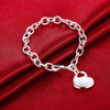 Beautiful Heart Pendant 925 sterling silver Bracelet for woman fine  noble jewelry Wedding party gifts