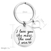 hollow heart charm keychain engraved letter diy gift