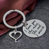 hollow heart charm keychain engraved letter diy gift