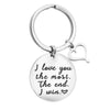hollow heart charm keychain engraved letter diy gift