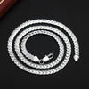 925 Sterling Silver 5mm Fine Sideways Necklace 20Inch 50cm Chain For Woman Men  Wedding Engagement Jewelry
