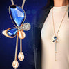 sell  Classic Crystal Butterfly Tassel Long Necklace Women Bijoux Jewelry Necklaces & Pendants Gift