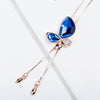 sell  Classic Crystal Butterfly Tassel Long Necklace Women Bijoux Jewelry Necklaces & Pendants Gift