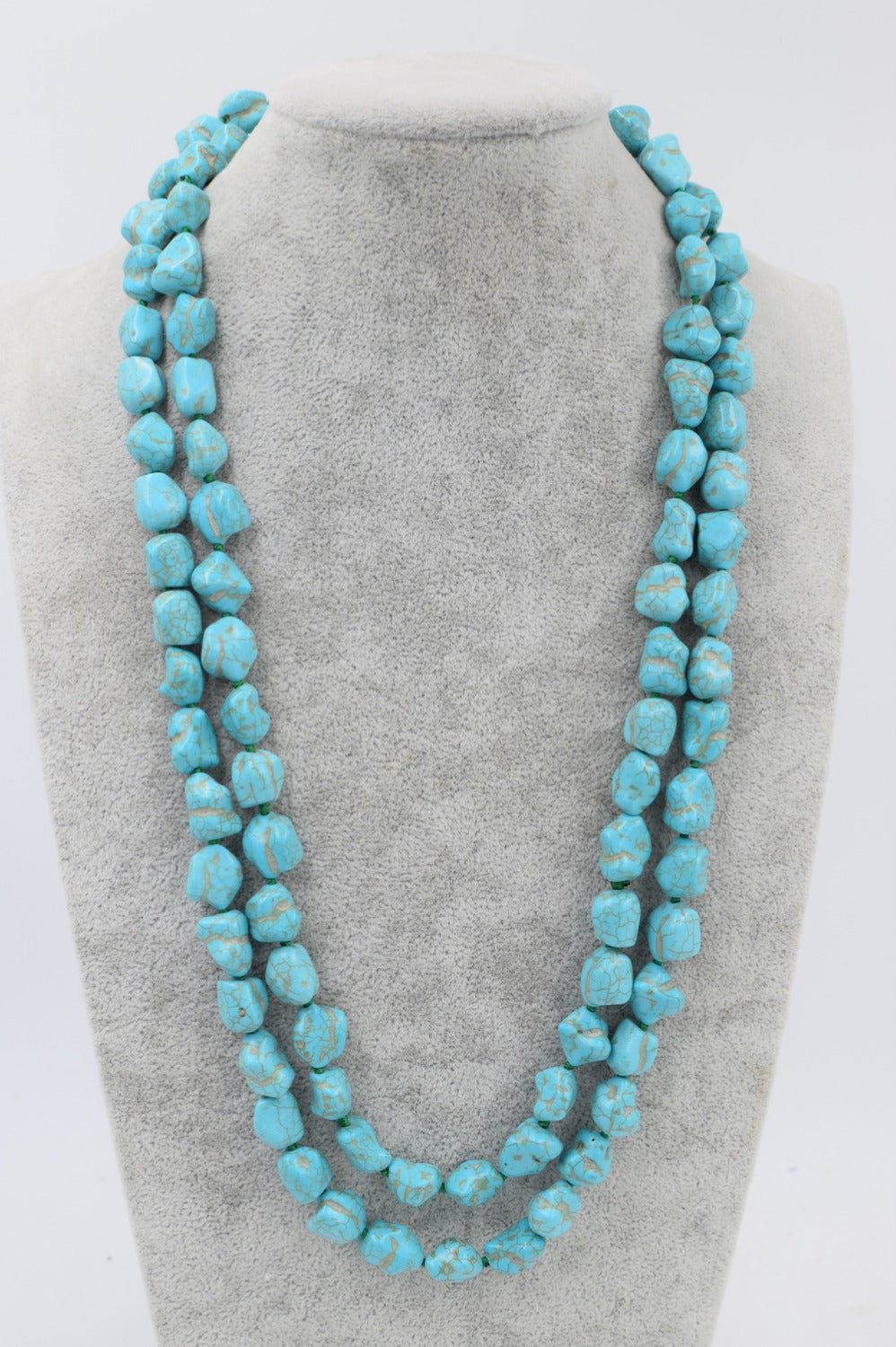 howlite turquoise green baroque 11-14mm necklace 50inch   beads nature woman 2020