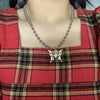 iGirl style butterfly Necklace Stainless Steel big ball chain Harajuku Female Symbol punk Gothic Streetwear choker Necklace for