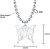 iGirl style butterfly Necklace Stainless Steel big ball chain Harajuku Female Symbol punk Gothic Streetwear choker Necklace for
