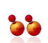 imitation pearl earrings fashion trendy coated printed double created simulated pearl ear stud earrings for women