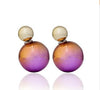 imitation pearl earrings fashion trendy coated printed double created simulated pearl ear stud earrings for women