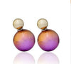 imitation pearl earrings fashion trendy coated printed double created simulated pearl ear stud earrings for women