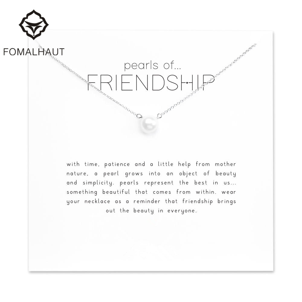 imitation pearls of FRIENDS Pendant Necklaces Clavicle Chains necklace Fashion Chain Necklace Women Jewelry