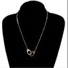 initial e-girl punk letter freedom small handcuffs inecklaces for women short chain handcuff collares collier femme jewelry