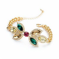 jewelry womens charm green black pink yellow crystal inl gilded bracelet gift