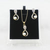 jiayijiaduo Bridal Jewelry Set for women imitation pearl Pendant Necklace Earrings gold-color wedding clothing accessories
