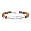 kirykle  Inspirational Gifts For Women and man Saying stamped "life is about creating yourself" leather inspirational bracelet