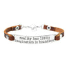 kirykle  Inspirational Gifts For Women and man Saying stamped "life is about creating yourself" leather inspirational bracelet