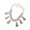 kissme Blue & Grey Tassel Necklace Special Design Rectangle Crystal Short Women Necklace Vintage Jewelry
