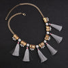 kissme Blue & Grey Tassel Necklace Special Design Rectangle Crystal Short Women Necklace Vintage Jewelry