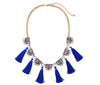 kissme Blue & Grey Tassel Necklace Special Design Rectangle Crystal Short Women Necklace Vintage Jewelry