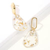 korean Design Jewelry Transparent Acrylic Broken Shell Earrings Gold Metal Asymmetrical Geometric Earrings for women