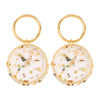 korean Design Jewelry Transparent Acrylic Broken Shell Earrings Gold Metal Asymmetrical Geometric Earrings for women