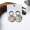 korean Design Jewelry Transparent Acrylic Broken Shell Earrings Gold Metal Asymmetrical Geometric Earrings for women