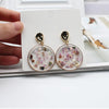 korean Design Jewelry Transparent Acrylic Broken Shell Earrings Gold Metal Asymmetrical Geometric Earrings for women