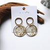 korean Design Jewelry Transparent Acrylic Broken Shell Earrings Gold Metal Asymmetrical Geometric Earrings for women