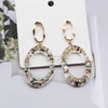 korean Design Jewelry Transparent Acrylic Broken Shell Earrings Gold Metal Asymmetrical Geometric Earrings for women