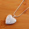 korean Pretty 925 Stamped Silver romantic Pattern heart photo frame Pendant Necklace For Women party wedding Jewelry