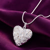 korean Pretty 925 Stamped Silver romantic Pattern heart photo frame Pendant Necklace For Women party wedding Jewelry
