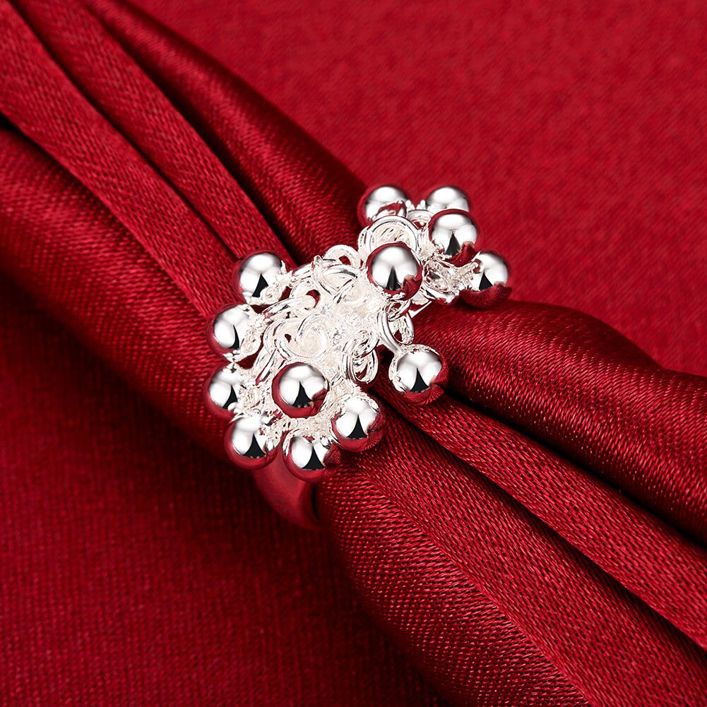 korean 925 Sterling Silver beads Grape Rings for Women Size 6 7 8 9 10 fine Wedding Jewelry Charm Party Gifts